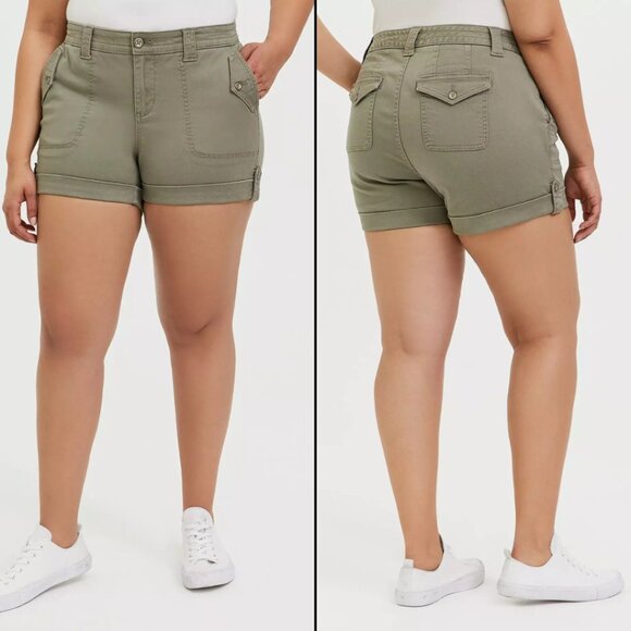 Torrid 3.5 Inch Military Stretch Twill Mid-Rise Short Plus Size 14 - Picture 2 of 4